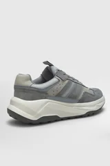 Eduard Erkek Deri Sneaker Ayakkabı Gri