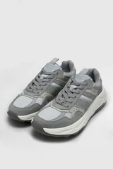 Eduard Erkek Deri Sneaker Ayakkabı Gri