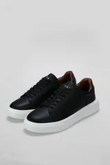 Tommy Erkek Deri Sneaker Ayakkabı Siyah