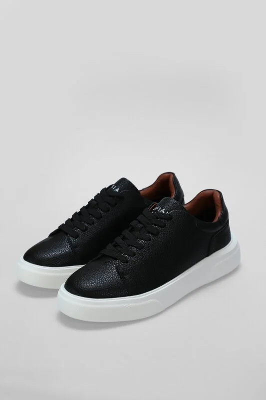 Tommy Erkek Deri Sneaker Ayakkabı Siyah