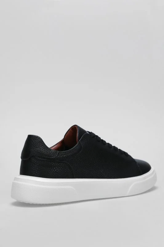 Tommy Erkek Deri Sneaker Ayakkabı Siyah