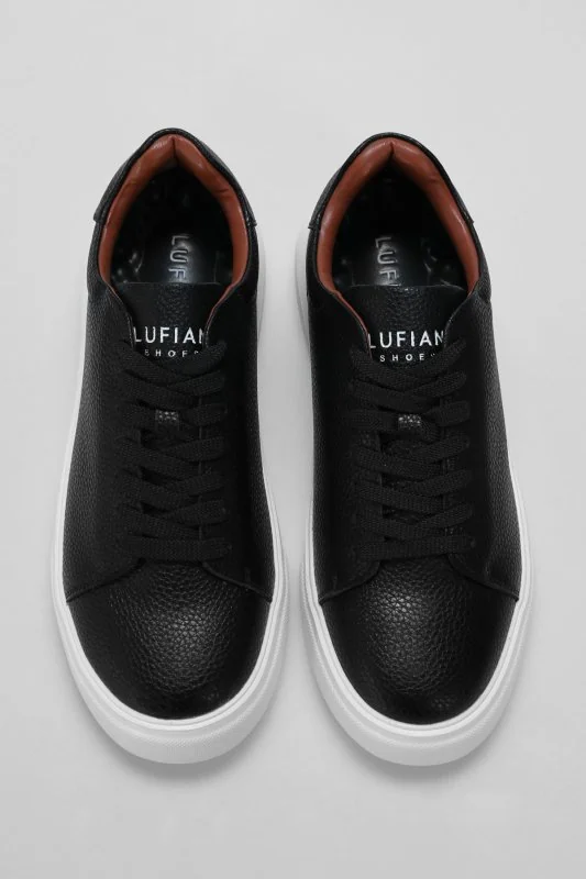 Tommy Erkek Deri Sneaker Ayakkabı Siyah
