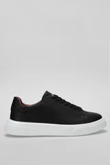 Tommy Erkek Deri Sneaker Ayakkabı Siyah
