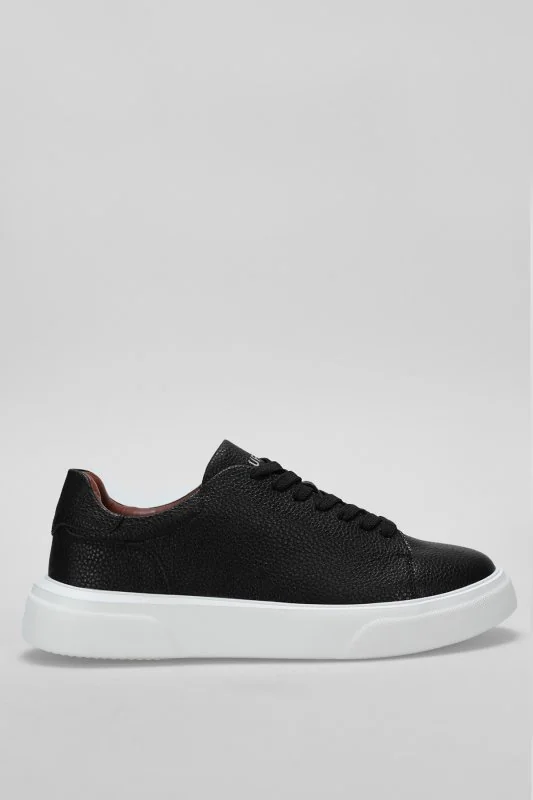 Tommy Erkek Deri Sneaker Ayakkabı Siyah