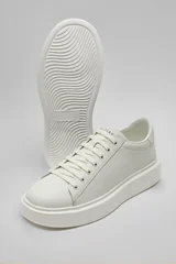Gage Erkek Deri Sneaker Ayakkabı Beyaz