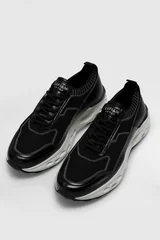 Tımothı Erkek Deri Sneaker Ayakkabı Siyah