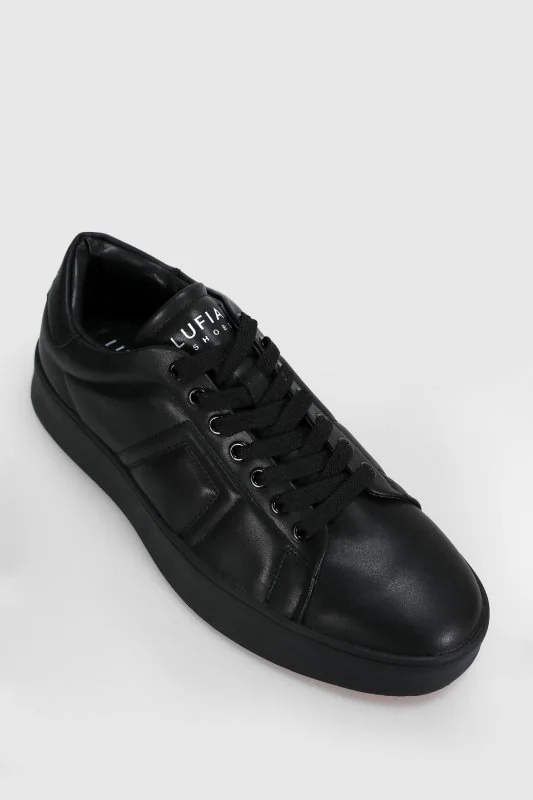 Zeus Erkek Deri Sneaker Ayakkabı Siyah