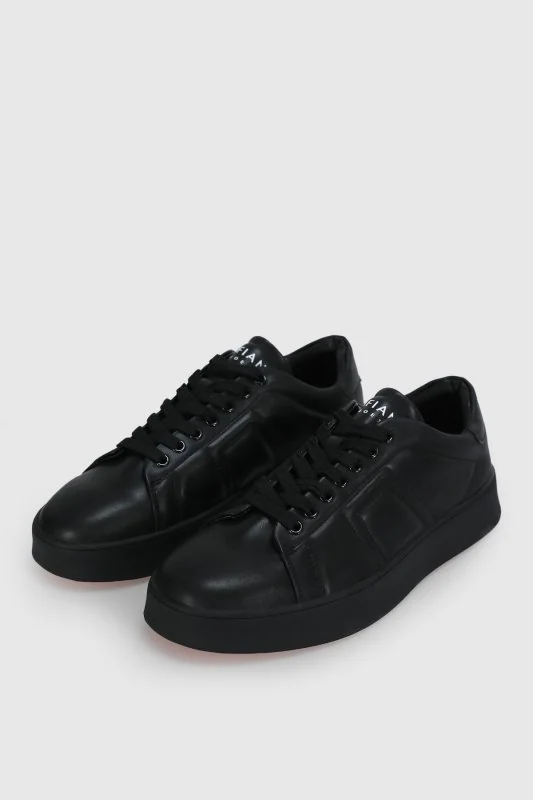 Zeus Erkek Deri Sneaker Ayakkabı Siyah