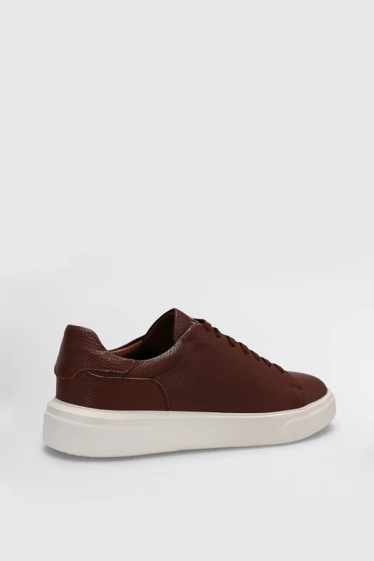 Tommy Erkek Deri Sneaker Ayakkabı Taba