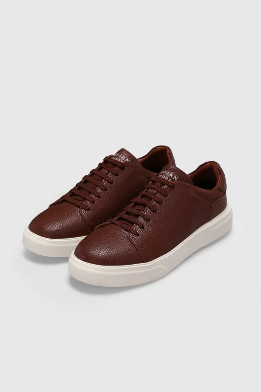 Tommy Erkek Deri Sneaker Ayakkabı Taba