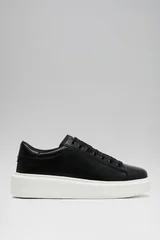 Gage Erkek Deri Sneaker Ayakkabı Siyah
