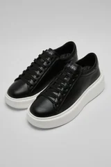 Gage Erkek Deri Sneaker Ayakkabı Siyah