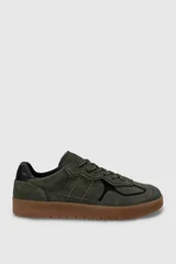 Alex Erkek Deri Sneaker Ayakkabı Haki