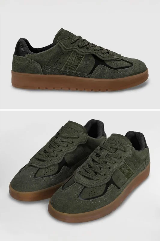 Alex Erkek Deri Sneaker Ayakkabı Haki