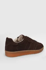 Pele Erkek Deri Sneaker Ayakkabı Kahverengi