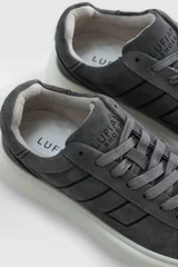 Frank Erkek Deri Sneaker Ayakkabı Koyu Gri