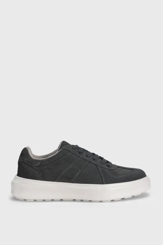 Jaques Erkek Deri Sneaker Ayakkabı Koyu Gri
