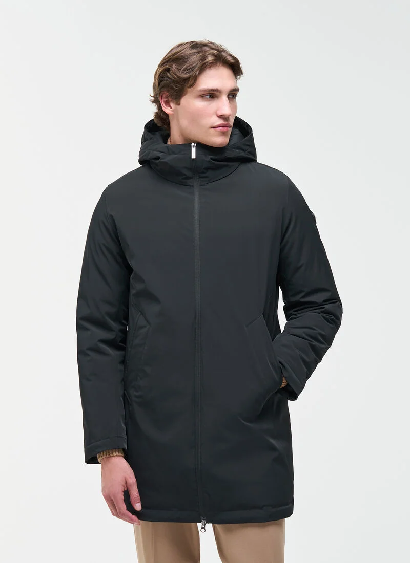 Colmar Black Quilted Winter Coat For Men