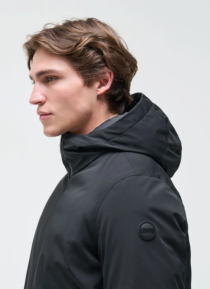 Colmar Black Quilted Winter Coat For Men