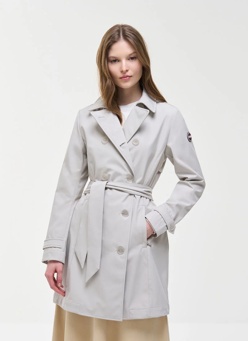 Elegant Beige Women's Trench Coat