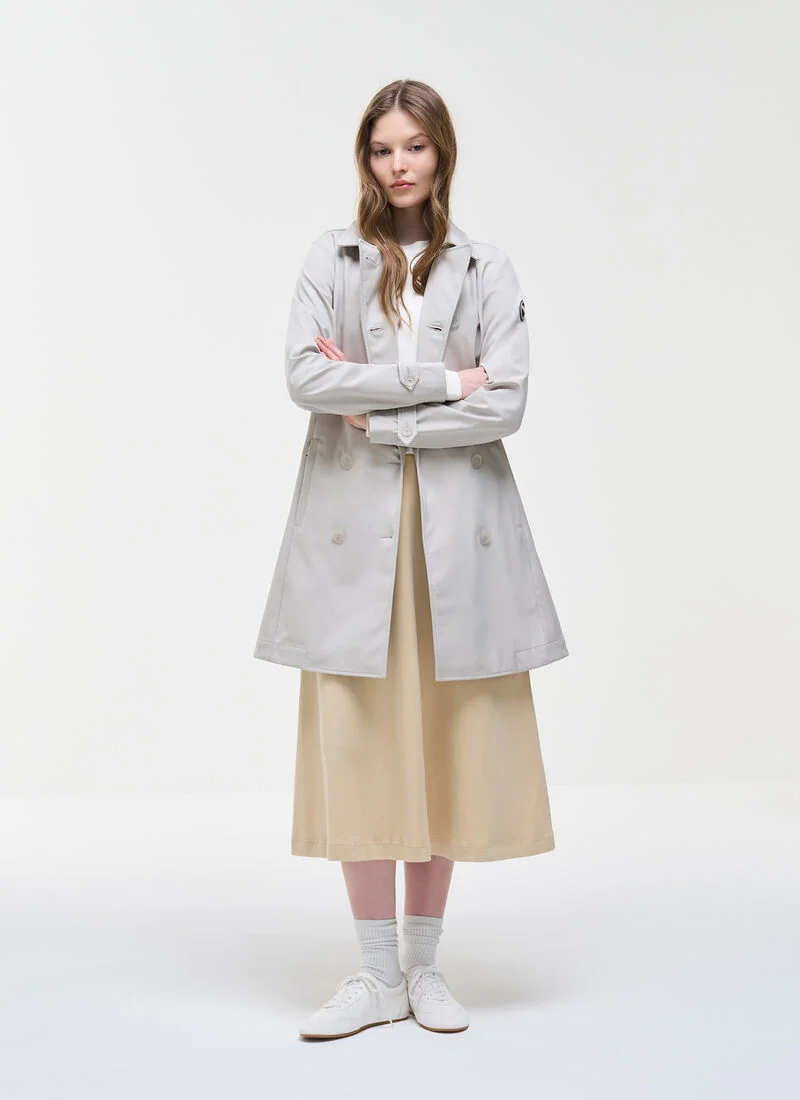 Elegant Beige Women's Trench Coat