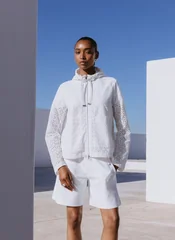 Elegant White Windbreaker Jacket For Women