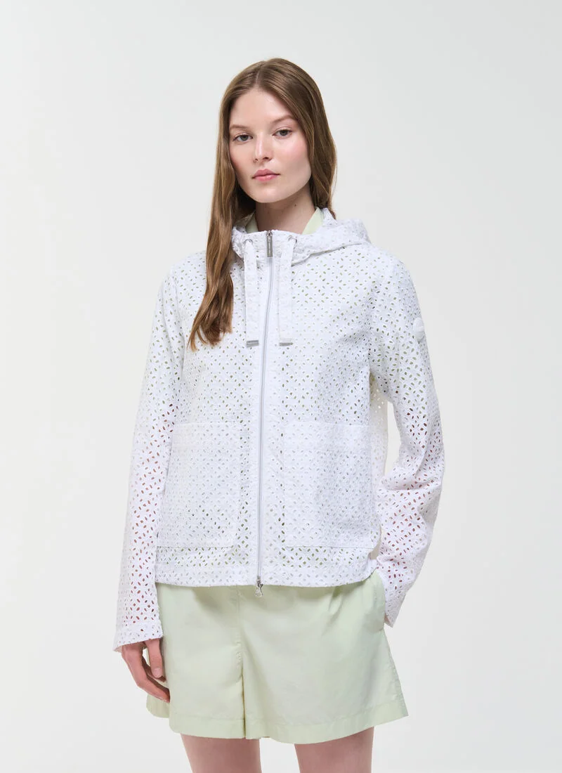 Elegant White Windbreaker Jacket For Women