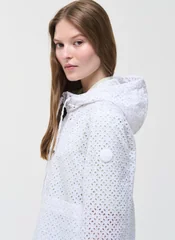 Elegant White Windbreaker Jacket For Women