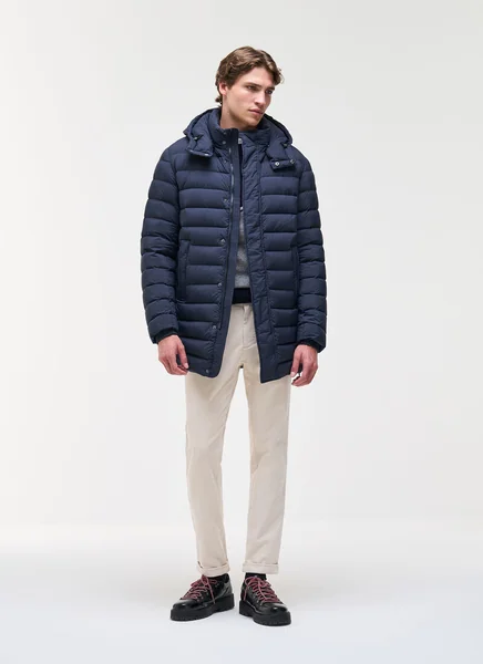 Colmar Blue Down Jacket With Removable Hood