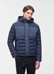 Colmar Blue Down Jacket With Detachable Hood