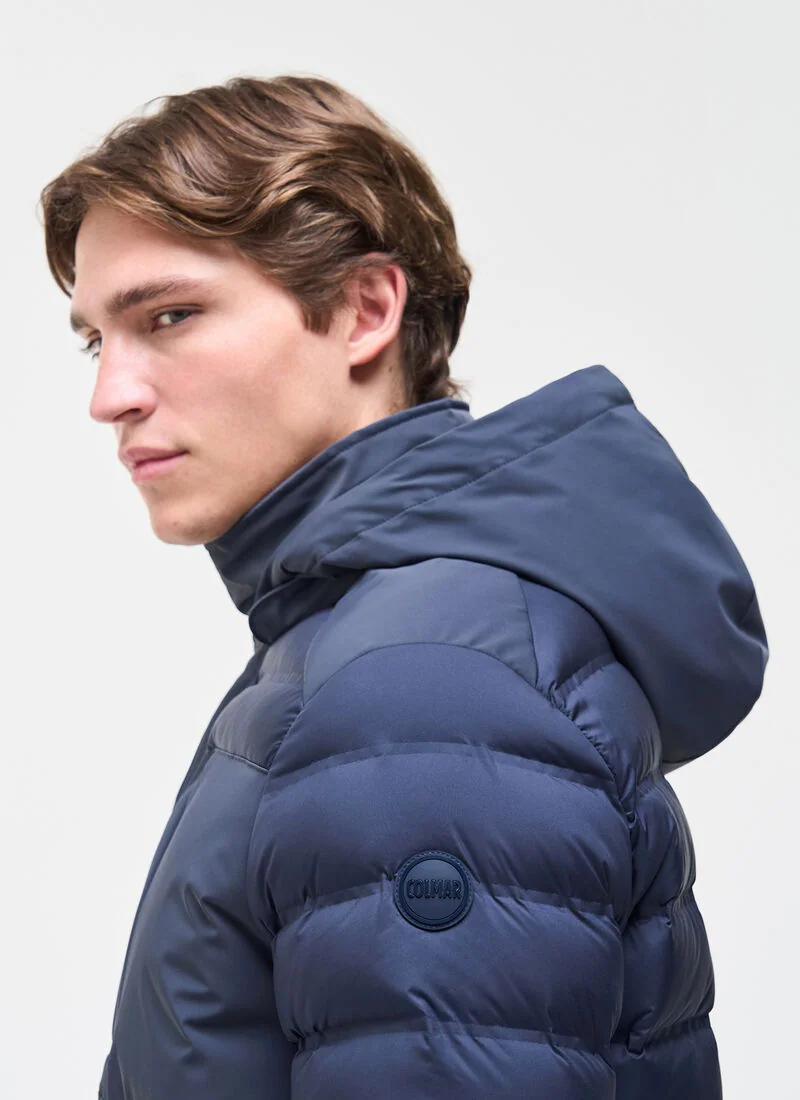 Colmar Blue Down Jacket With Detachable Hood