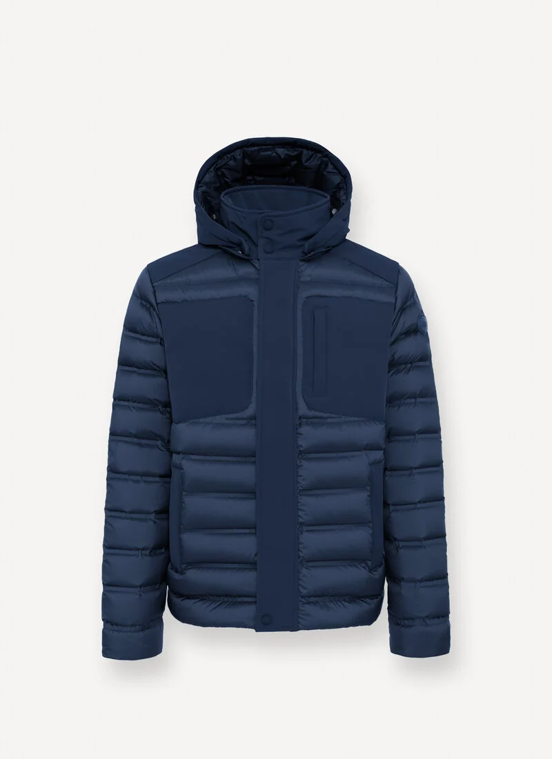 Colmar Blue Down Jacket With Detachable Hood