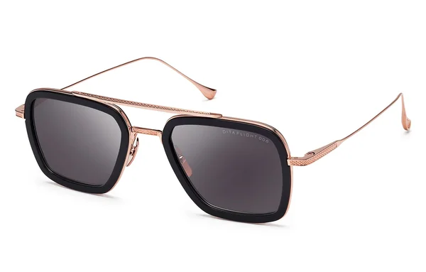 Dita Flight.006 Sleek Black Metal Sunglasses For Men
