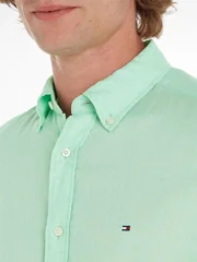 Tommy Hilfiger Pigment Dyed Linen Shirt - Green - 2XL