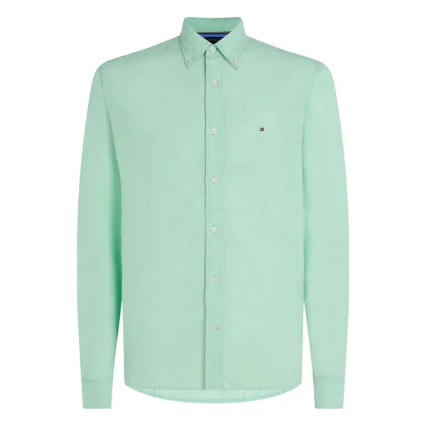 Tommy Hilfiger Pigment Dyed Linen Shirt - Green - 2XL