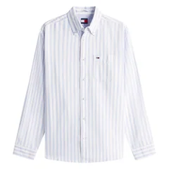 Tommy Jeans Regular Fit Stripe Oxford Shirt - Blue - XL
