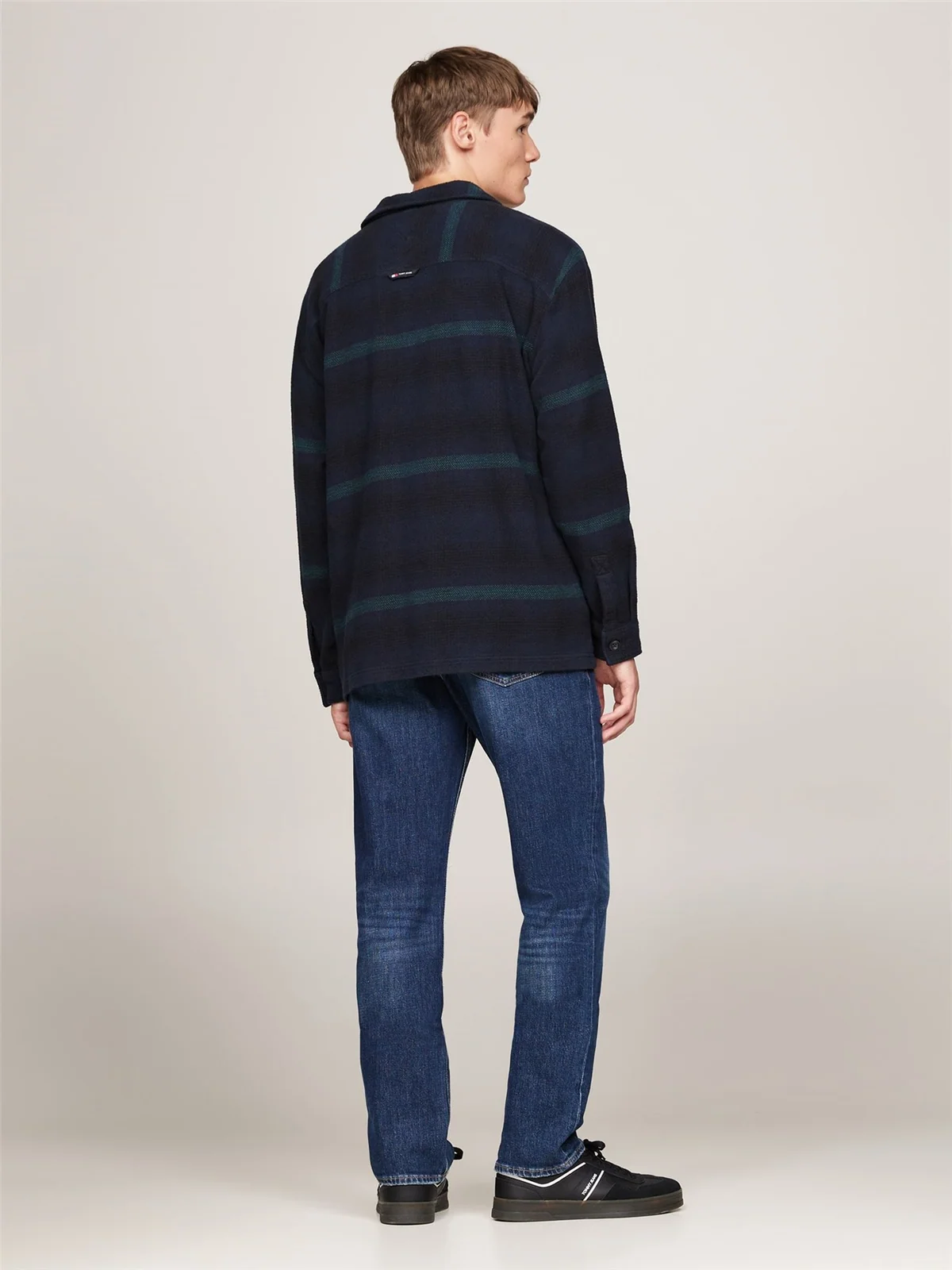 Tommy Jeans Badge Check Overshirt - Green - XS