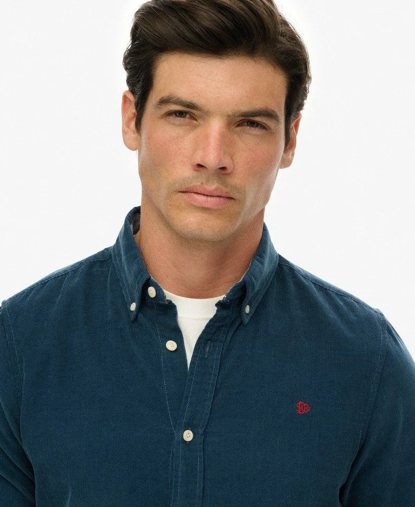 Superdry Classic Needle Corduroy Shirt - Navy - XL