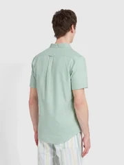 Farah Brewer Short Sleeve Oxford Shirt - Grove Green - L