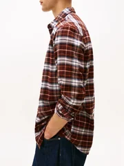 Tommy Jeans Regular Fit Check Flannel Shirt - Brown - S