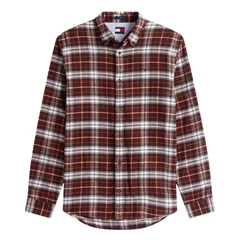 Tommy Jeans Regular Fit Check Flannel Shirt - Brown - S