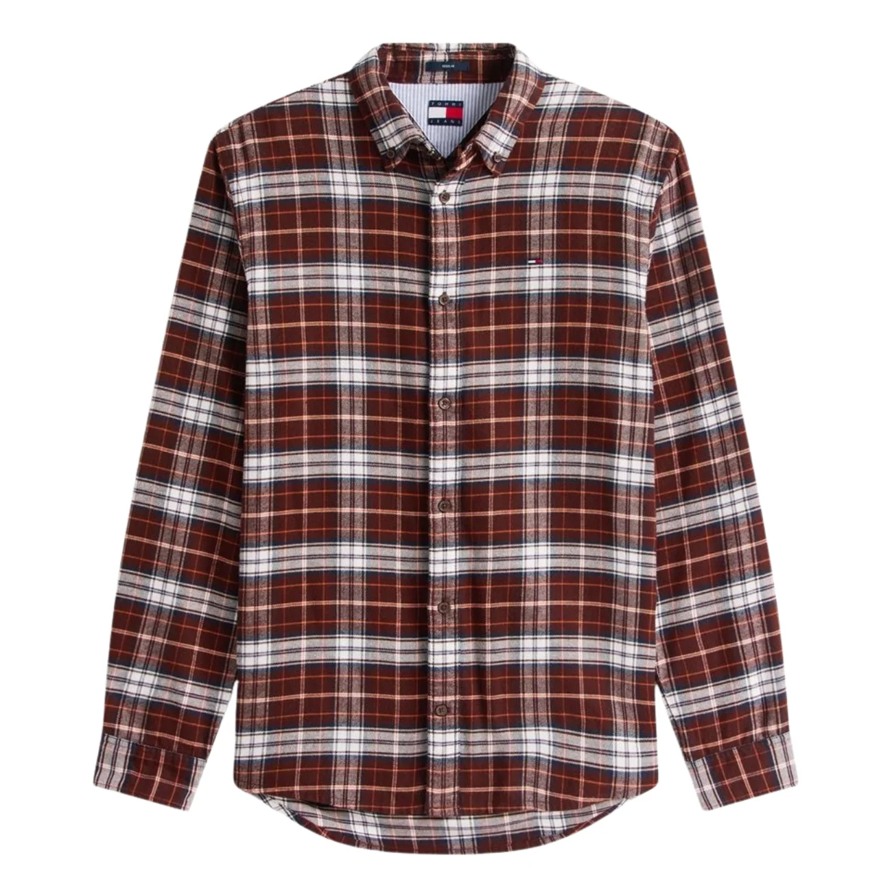 Tommy Jeans Regular Fit Check Flannel Shirt - Brown - S