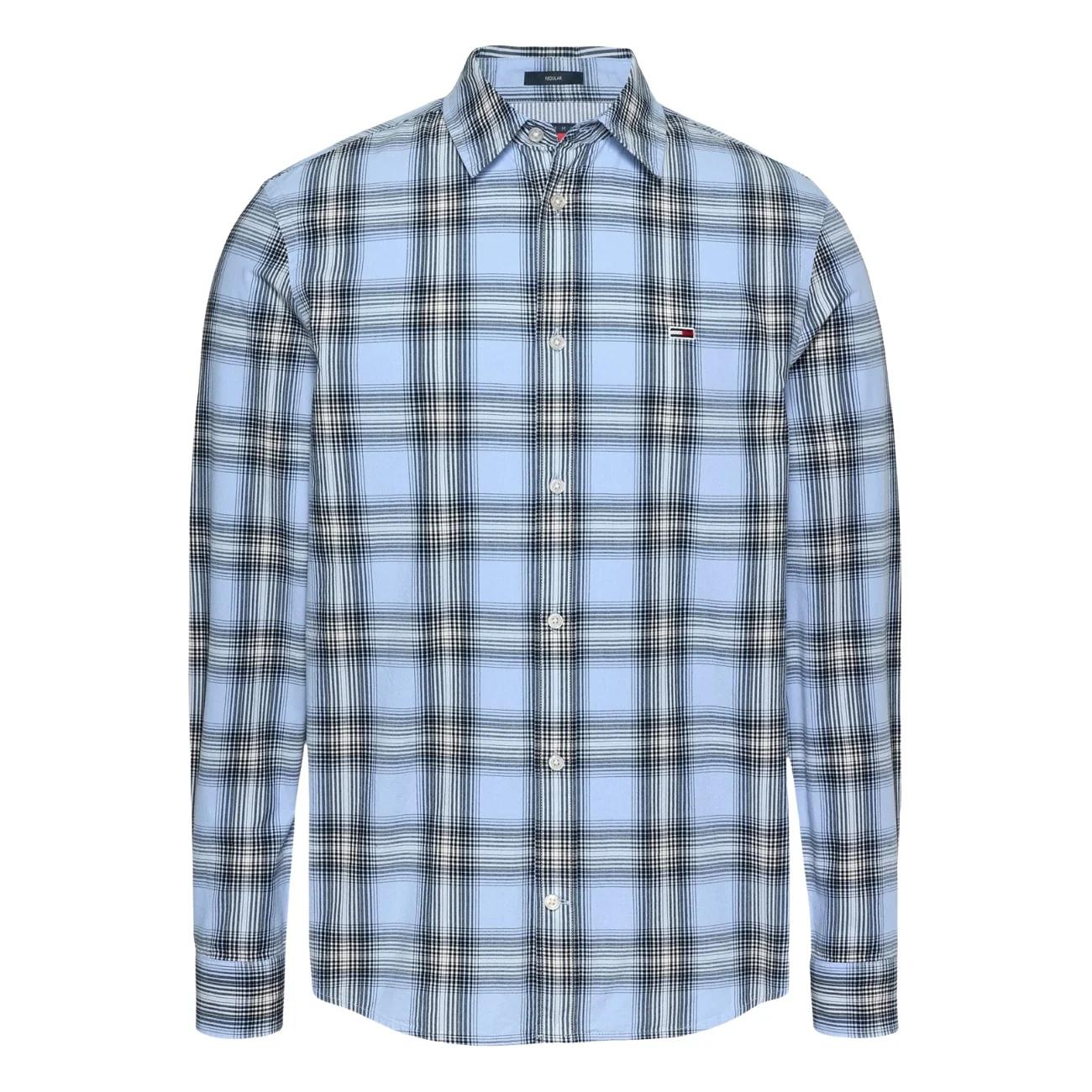 Tommy Jeans Regular Fit Poplin Check Shirt - Blue - M