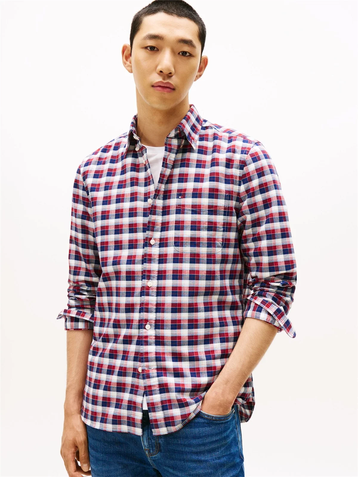 Tommy Hilfiger Heritage Oxford Tartan Shirt - Red - 2XL