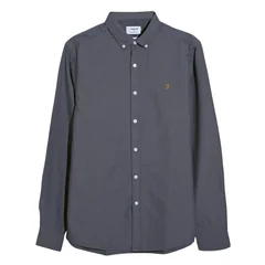Farah Brewer Organic Cotton Oxford Shirt - Grey - S