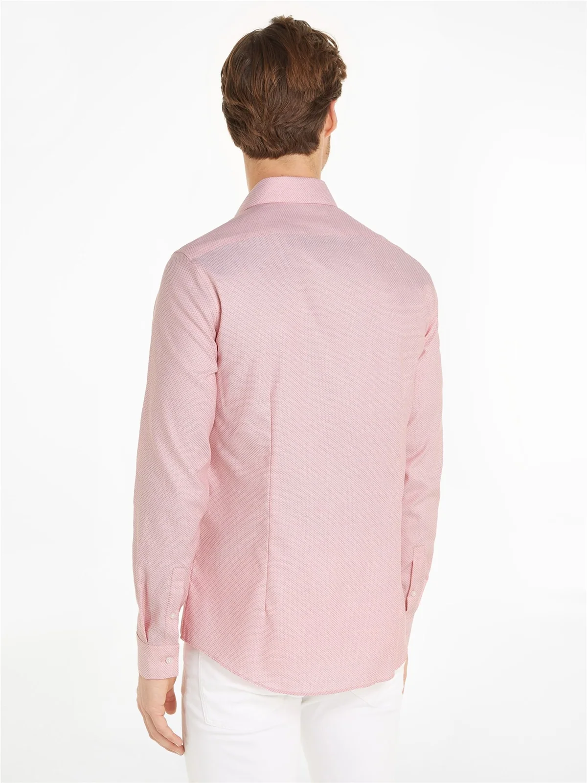 Calvin Klein Stretch Collar Tonal Shirt Tzs - Pink - 44
