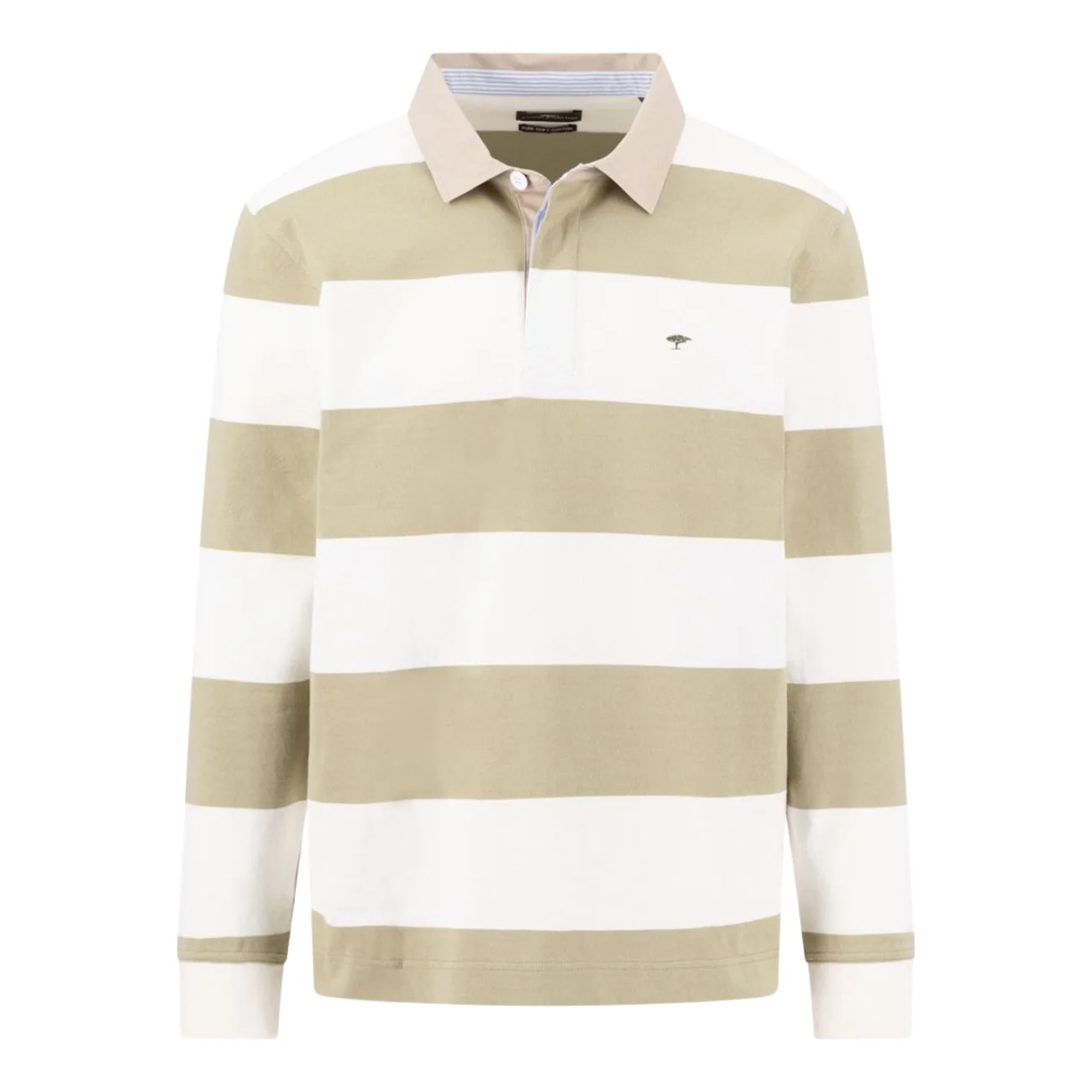 Fynch Hatton Striped Rugby Shirt - Off White - XL