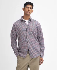 Barbour Finkle Tailored Gingham Check Shirt - Wine - XL