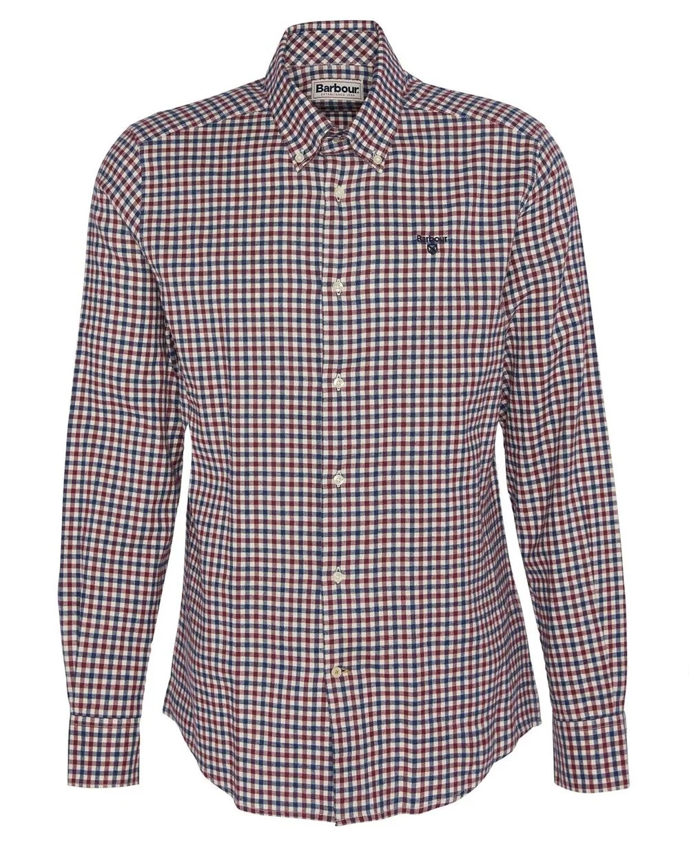Barbour Finkle Tailored Gingham Check Shirt - Wine - XL