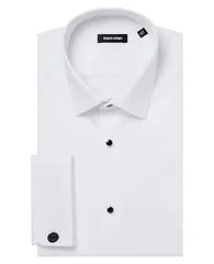 Remus Uomo Ashton Slim Double Cuff Shirt - White - 39